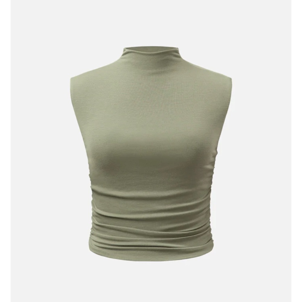 OGL Sage Mock Neck Sleeveless Tank
